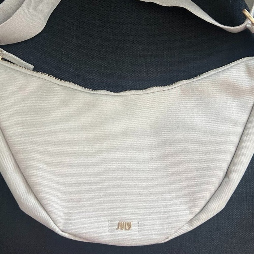 JULY Everyday Taupe Khaki Crescent Bag Canvas Purse Crossbody